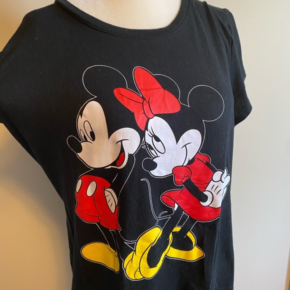 Disney Minnie and Mickey Mouse T-Shirt Black - Picture 2 of 7